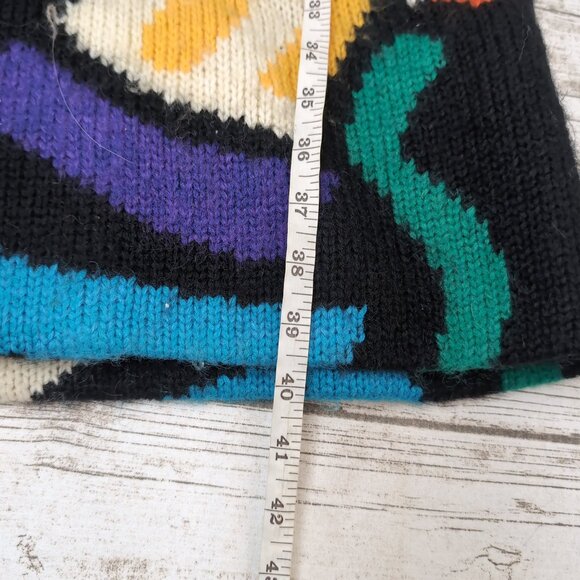 I.B. Diffusion Mohair Wool Abstract Long Cardigan Coat Multicolor – Women’s S - Picture 8 of 9